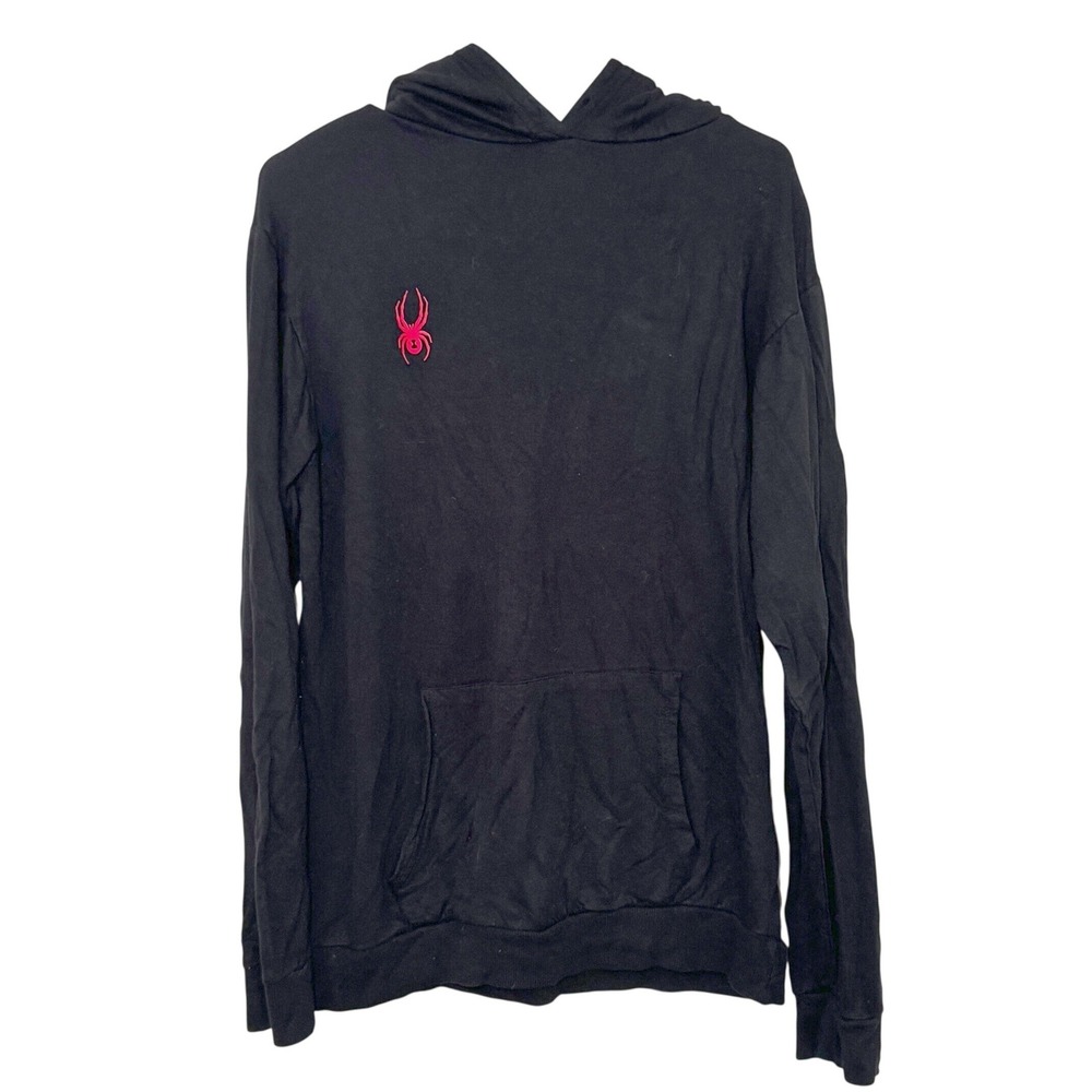 Spyder Mens Sleepwear Hoodie Black Red Logo Long Sleeve Loungewear Large L